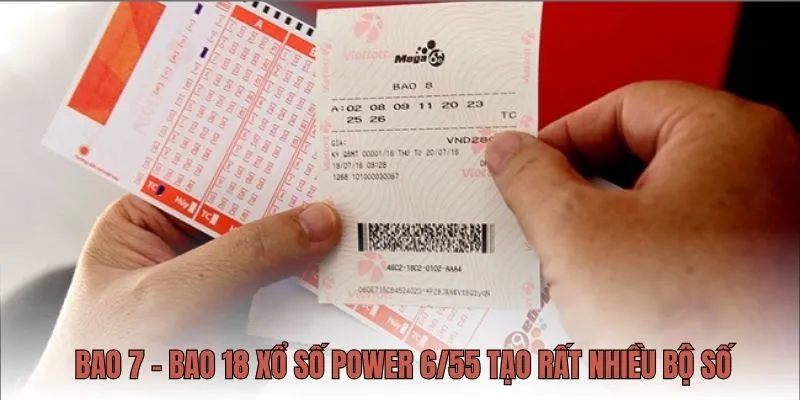 Các vé BAO 7 - BAO 18 xổ số power 6/55 tạo lượng lớn bộ số